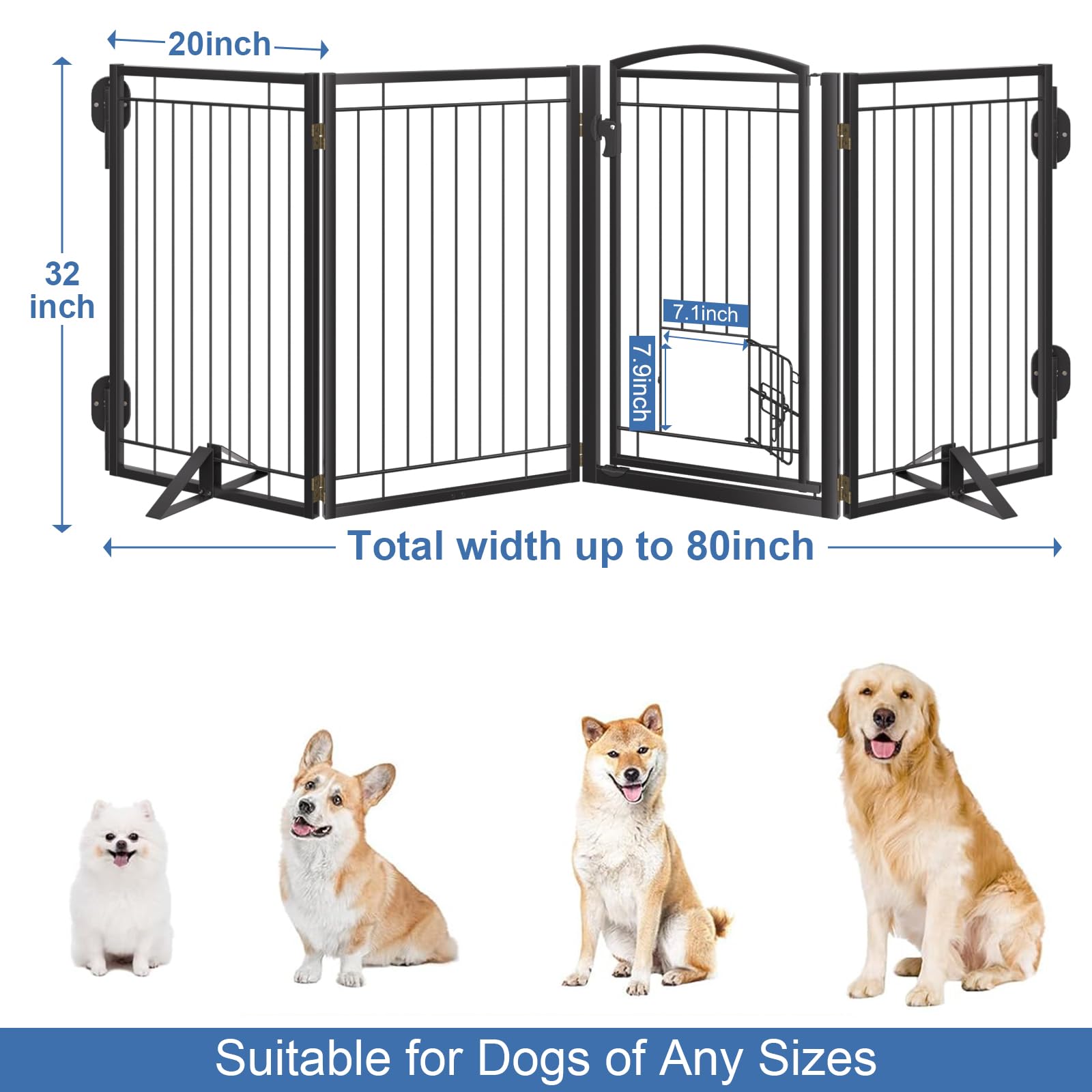 Klarana triangular frame with anti-slip pads keeps the gate steady.