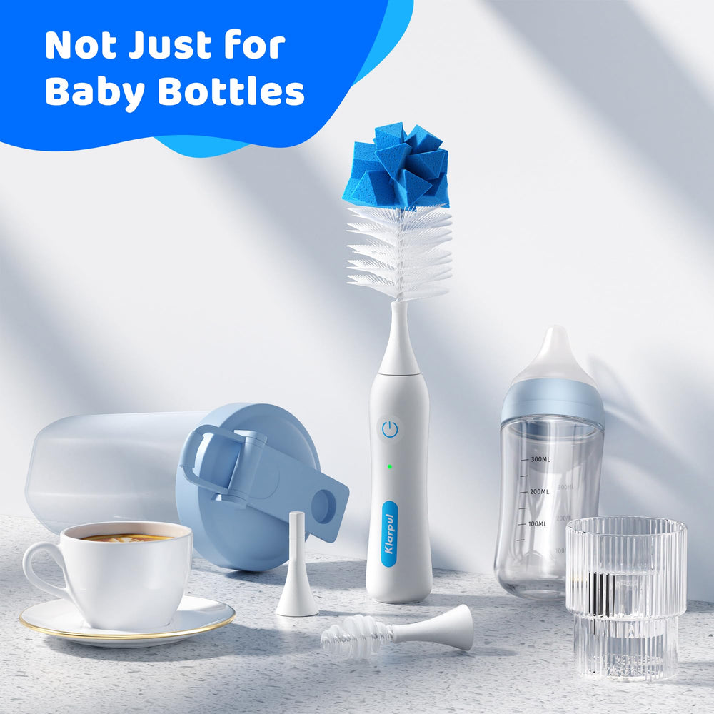 Klarpul kit cleans bottles, pacifiers, and cups with ease