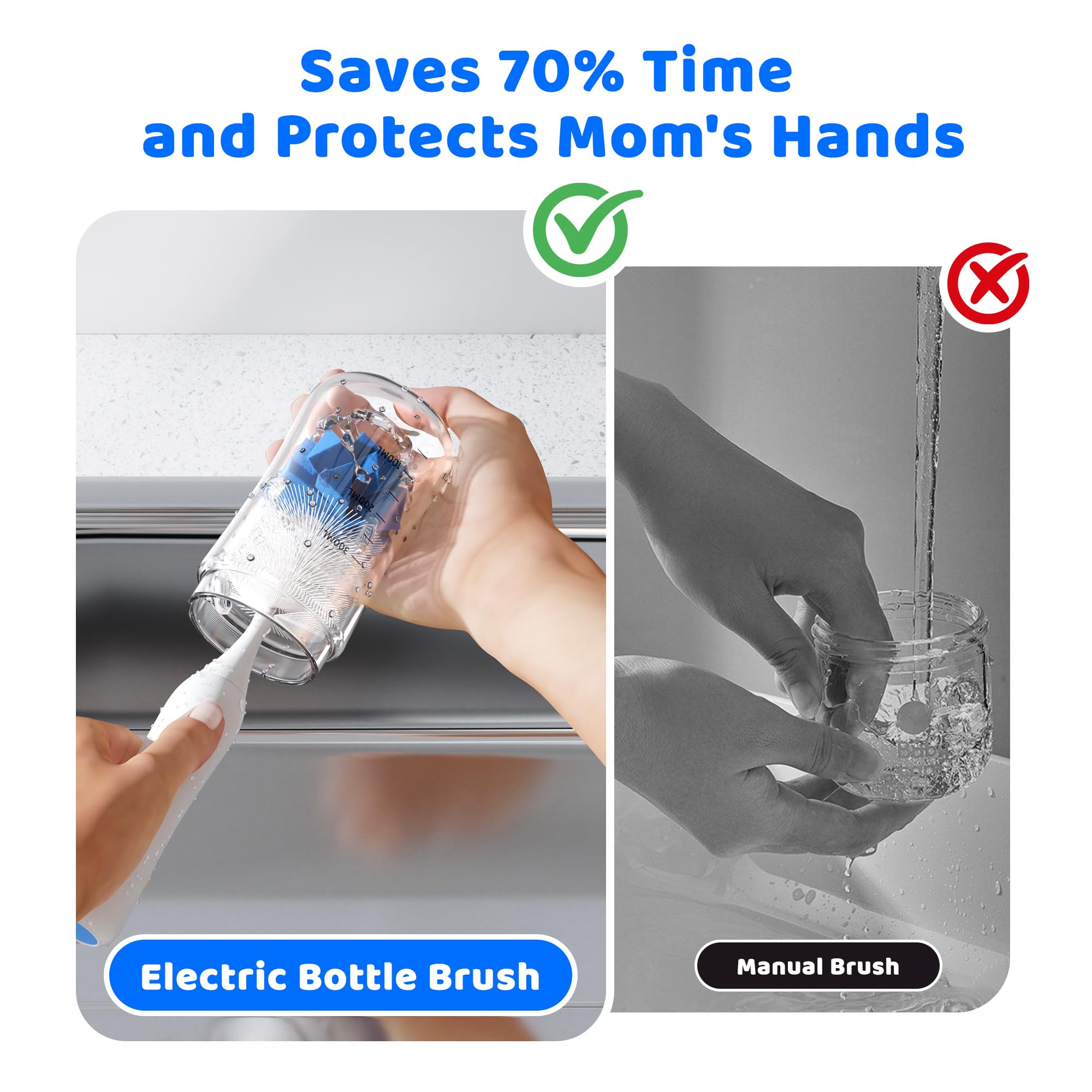Klarpul ergonomic silicone handle provides a comfortable, safe grip