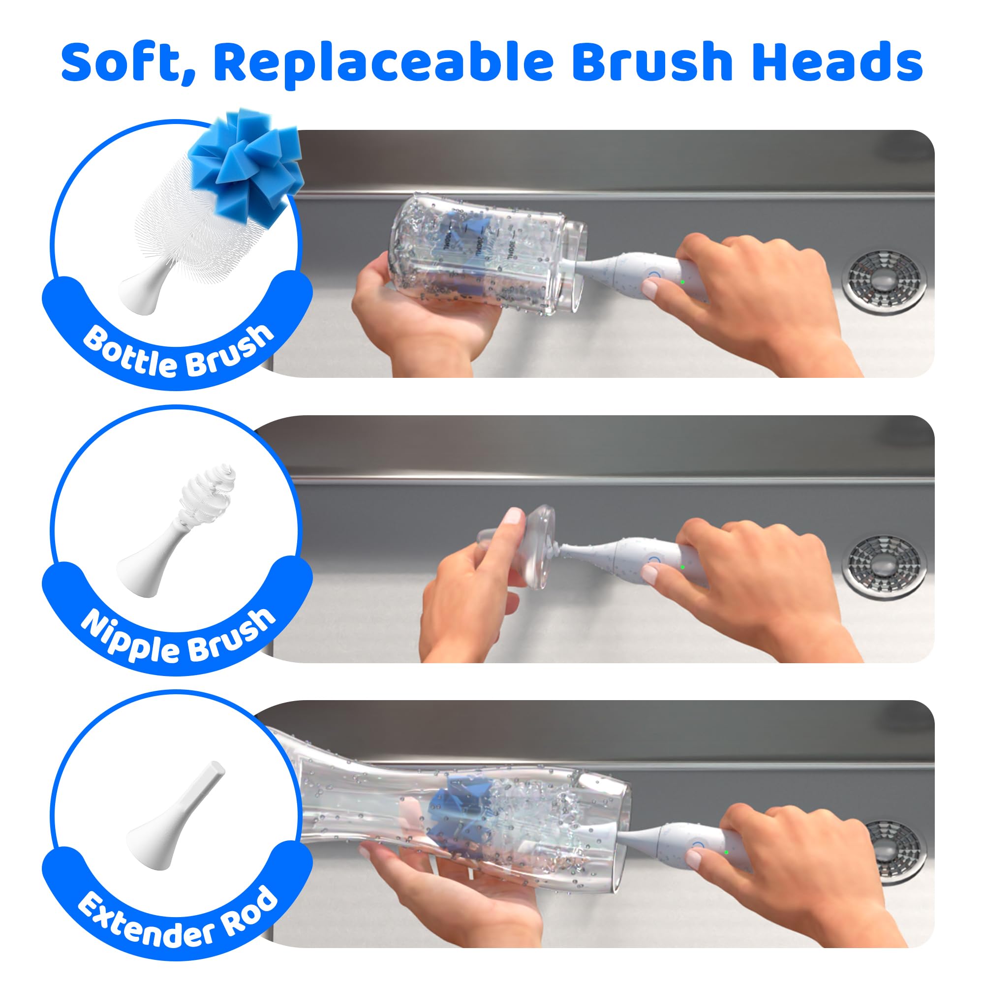 Klarpul extender rod helps reach tall bottles and cups