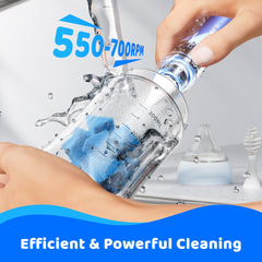 Klarpul bottle brush highlights IPX7 waterproof design for submersion safety