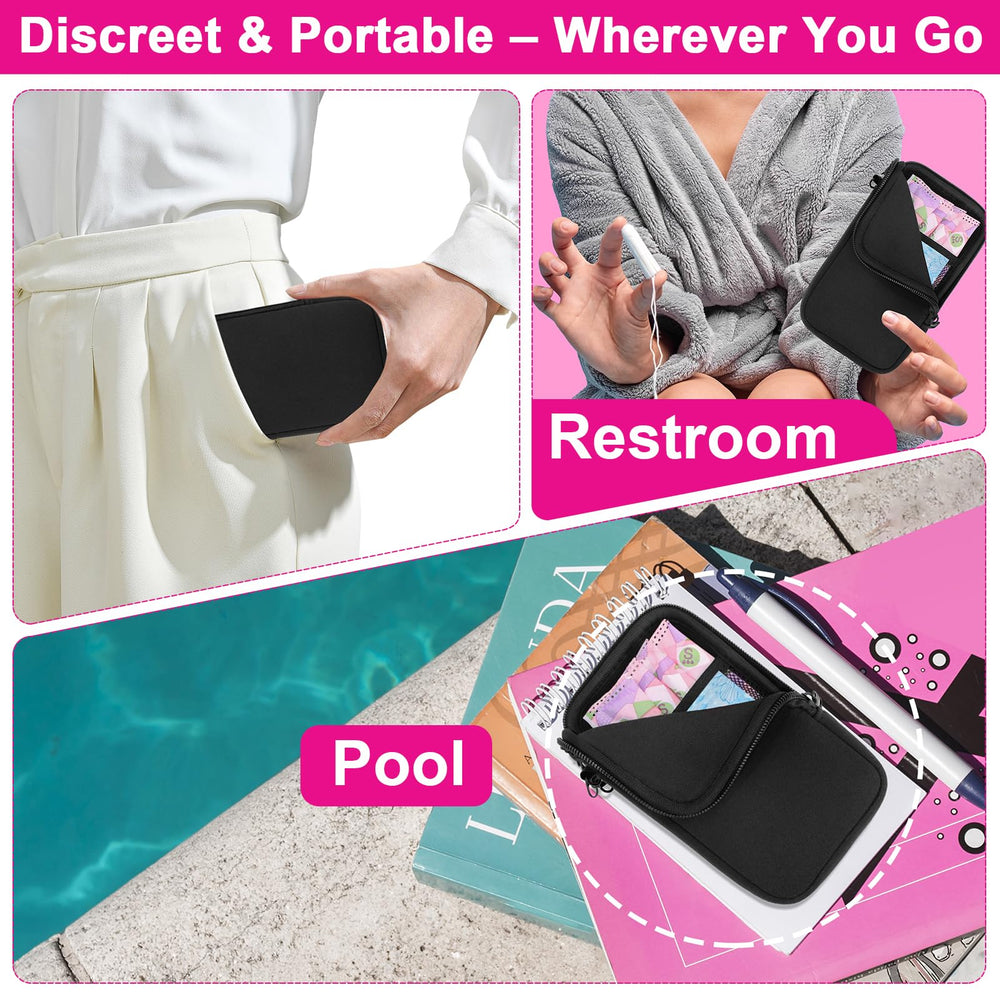 Klawdsky tampon holder purse waterproof neoprene protects contents.