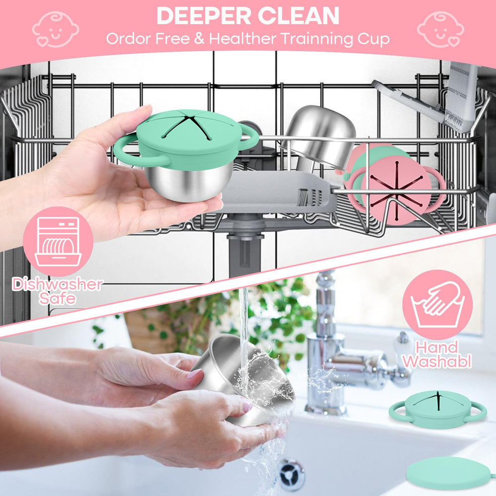 KLCKH 2-pack dishwasher-safe snack cups for easy cleanup