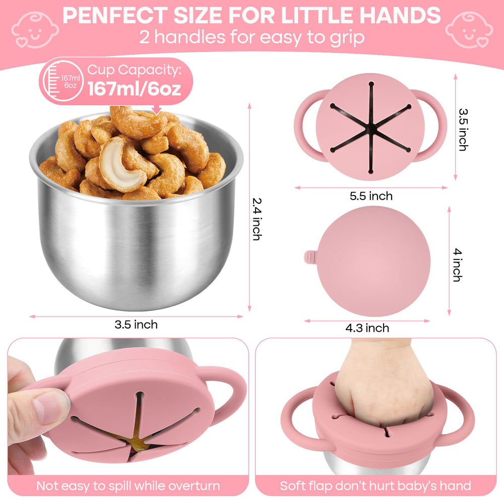 KLCKH 2-pack snack cups with dual handles for toddler grip