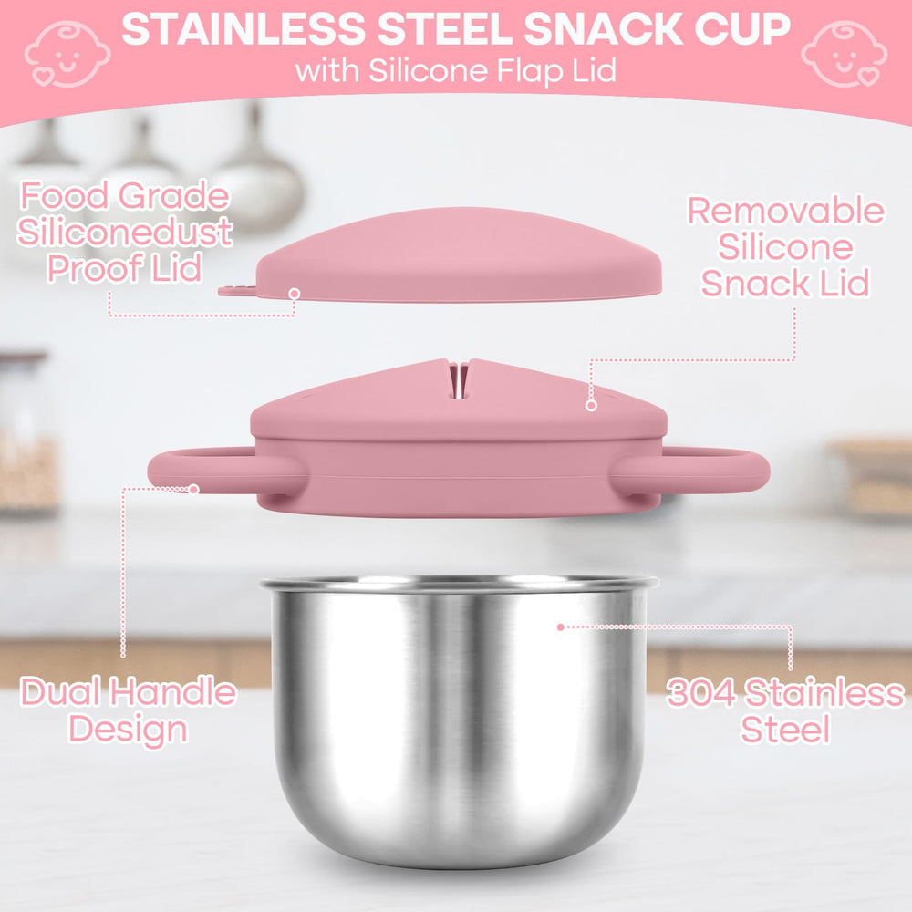 KLCKH 2-pack durable 304 stainless steel snack cups withstand drops