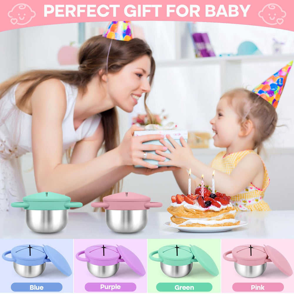 KLCKH 2-pack on-the-go snack cups fit car seats and outings