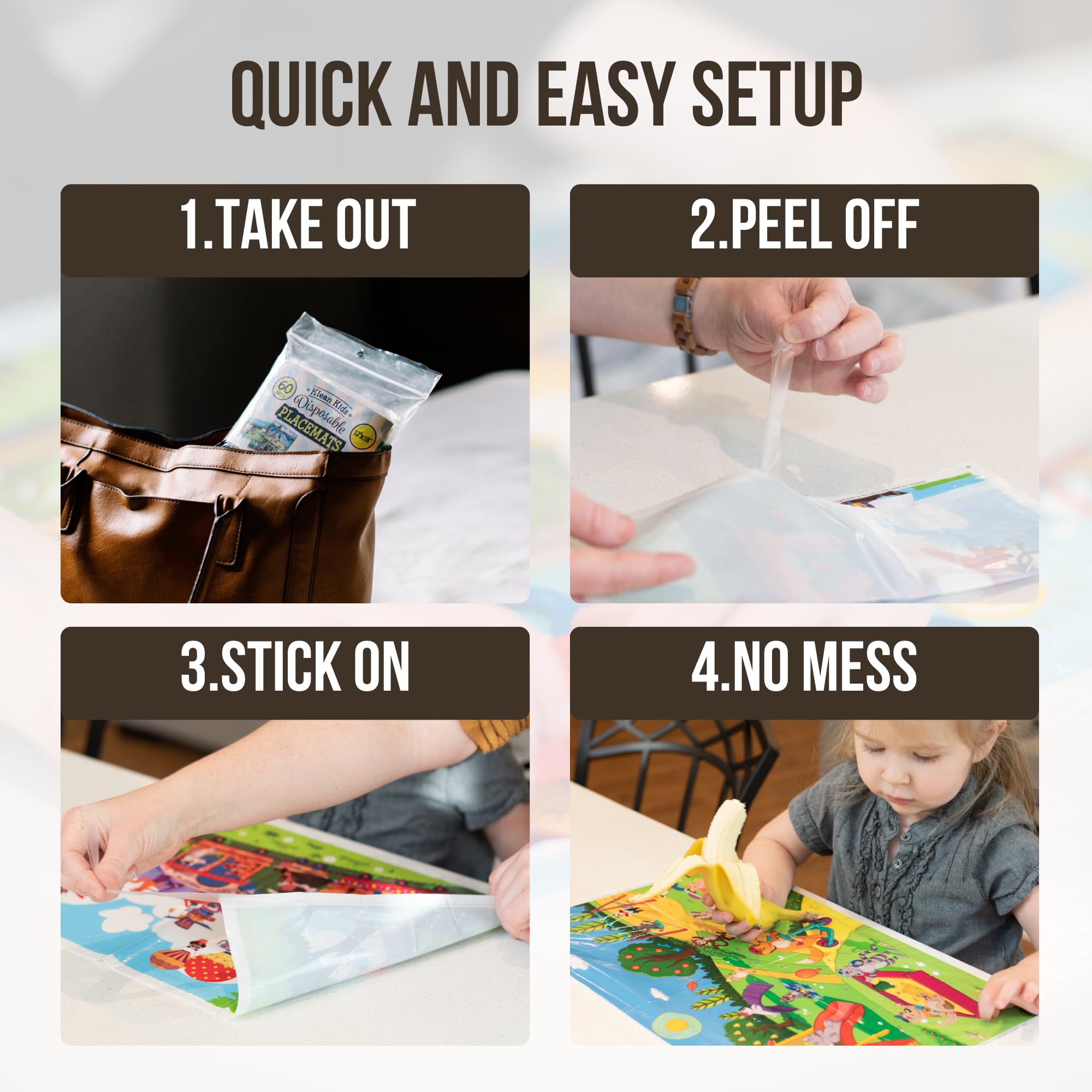 Klean Kids Animals at Play birds-and-feathers placemat supports independent eating.