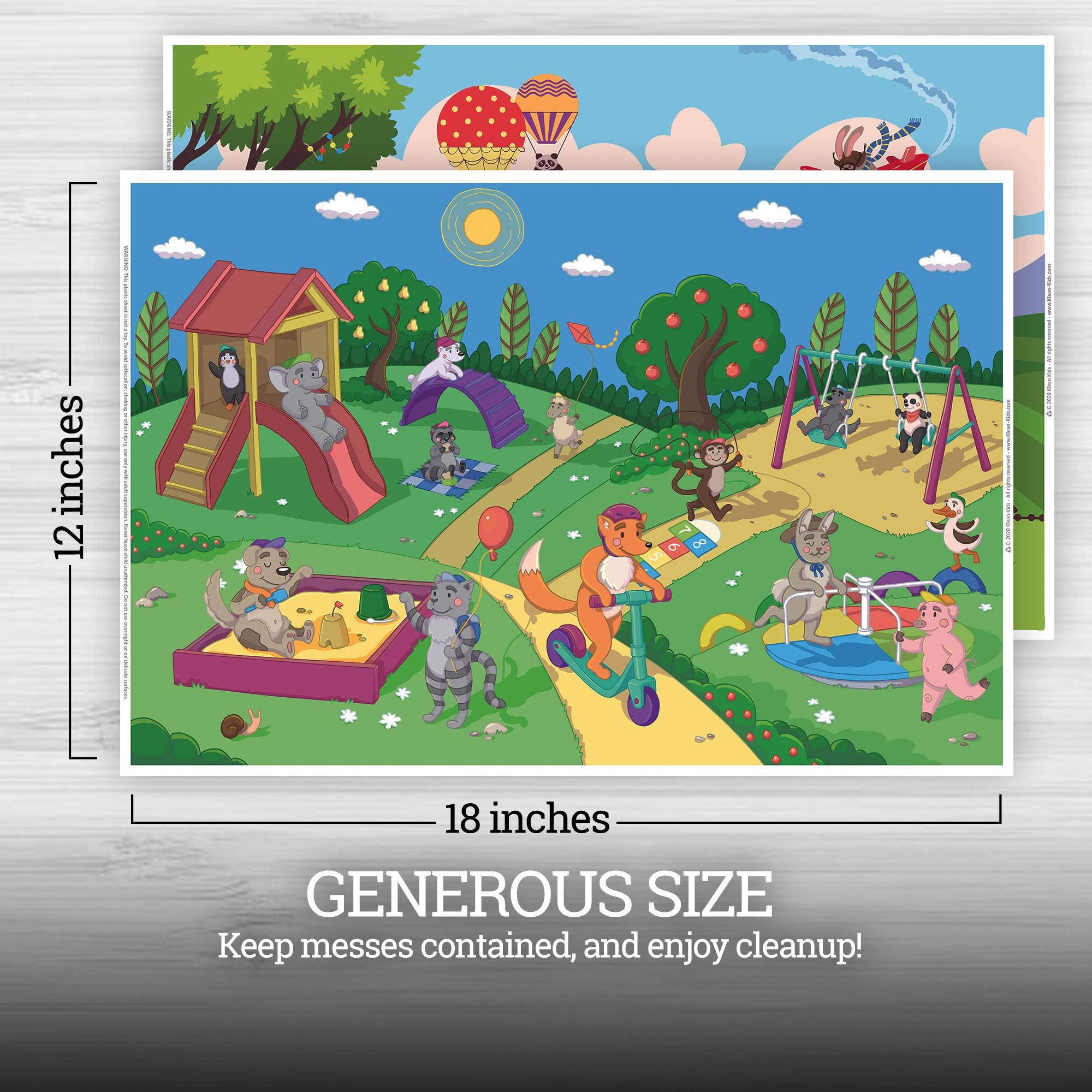Klean Kids Animals at Play mammals-mealtime placemat helps kids focus on eating.