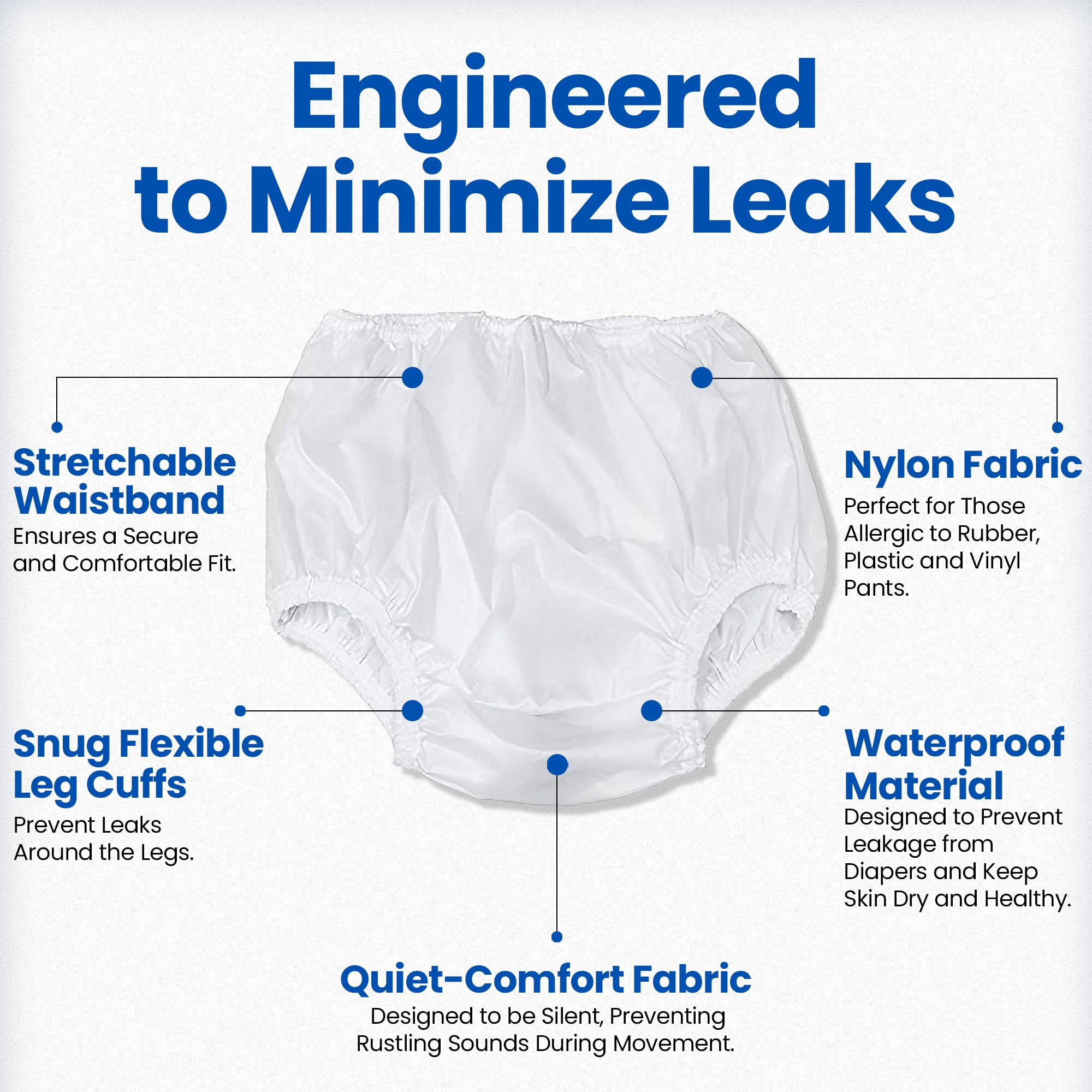 Kleinert's diaper cover with elastic leg openings prevents leaks while staying comfortable overnight