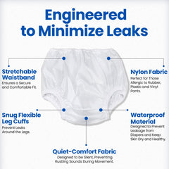 Kleinert's diaper cover with elastic leg openings prevents leaks while staying comfortable overnight