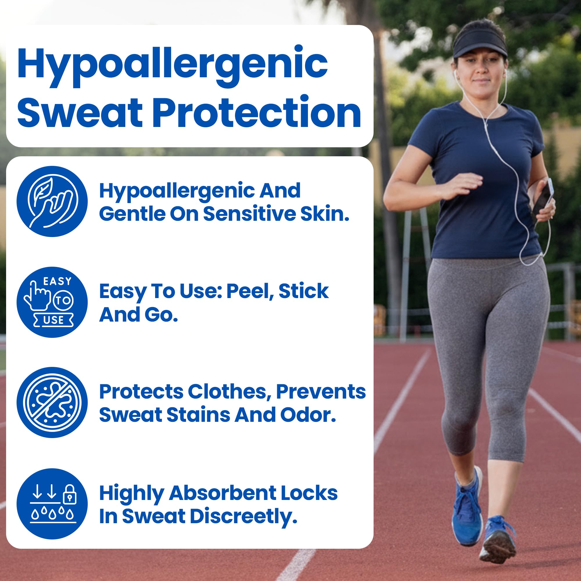 Kleinert's Underarm Sweat Pads top layer close-up highlights its absorbent surface.