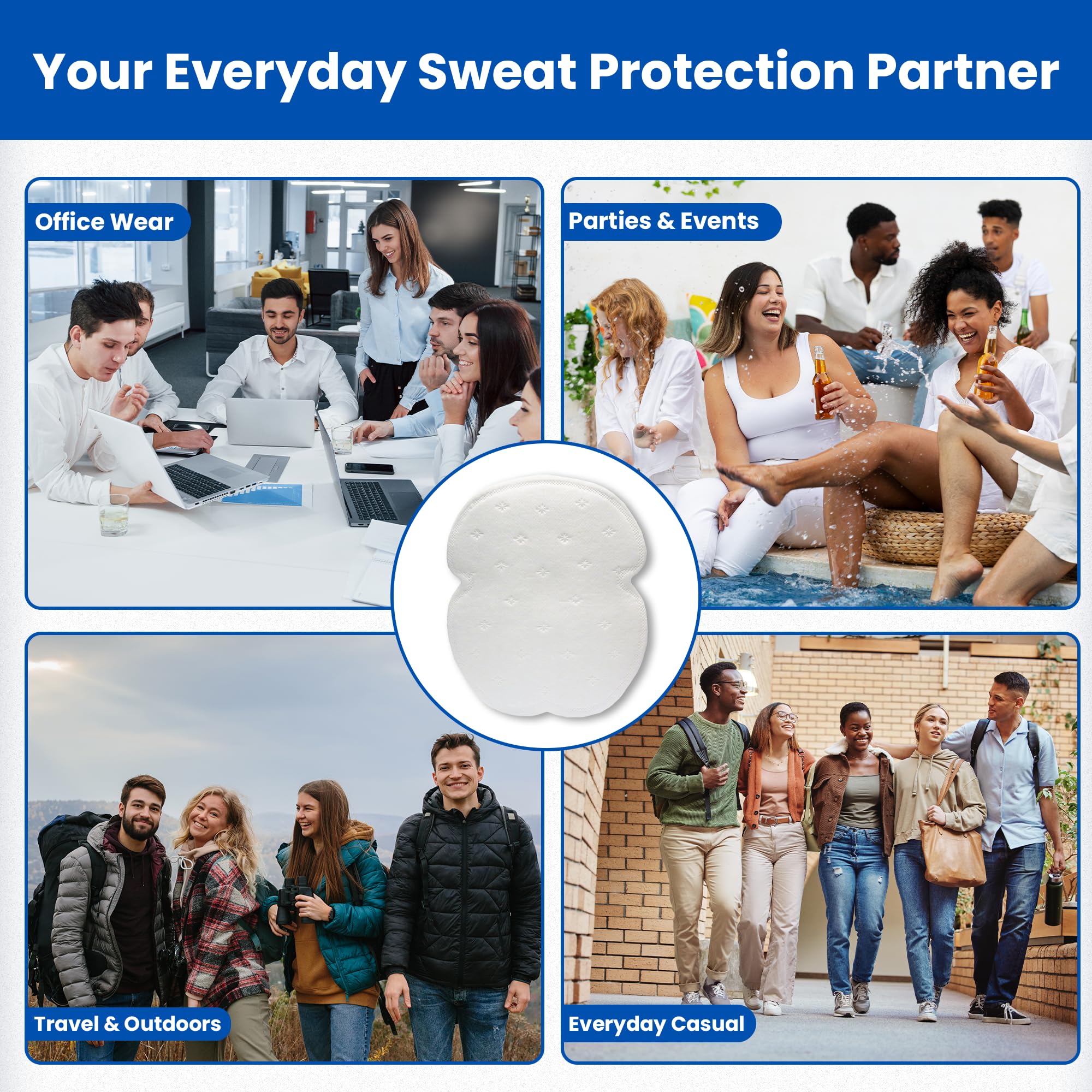 Kleinert's Underarm Sweat Pads designed for men and women for all-day use.
