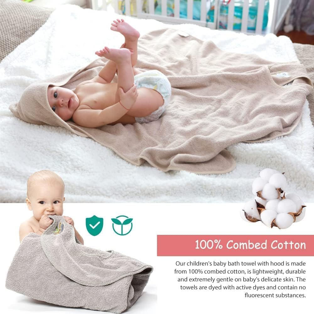 KLERICER 90x90cm hooded towel provides full coverage for toddlers.