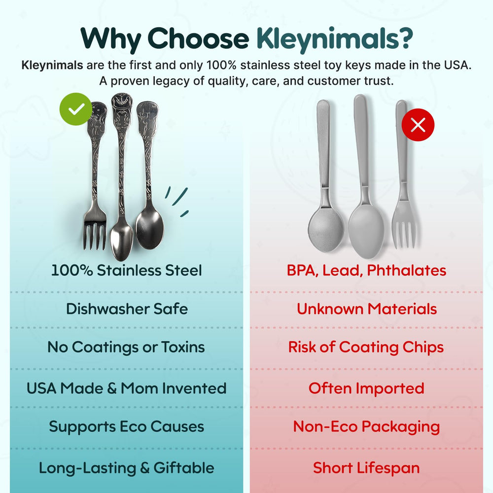 Kleynimals Arctic Friends owl fork featuring balanced handle for steady scooping.