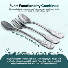 Kleynimals Arctic Friends polar bear spoon ideal for self-feeding with strong stainless steel.