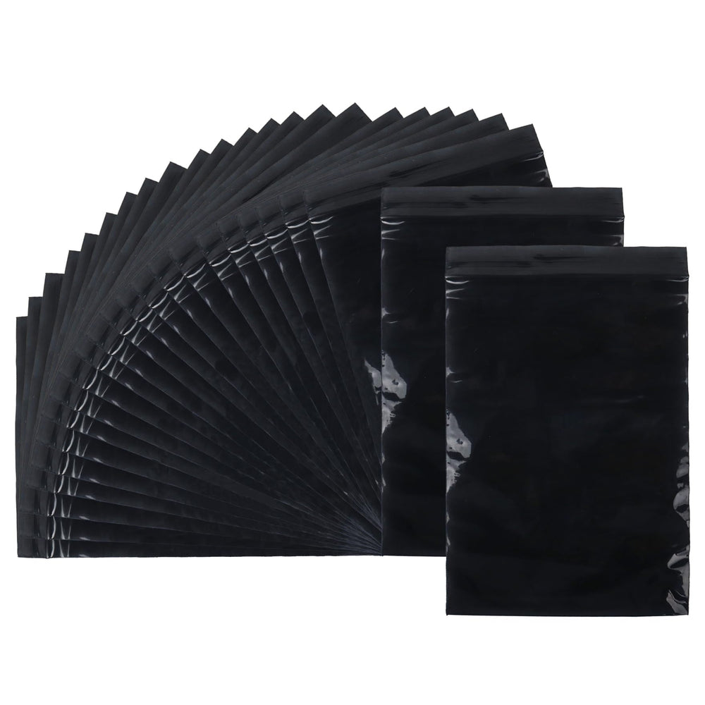 Klmnop opaque disposal bag with zipper closure for private disposal.