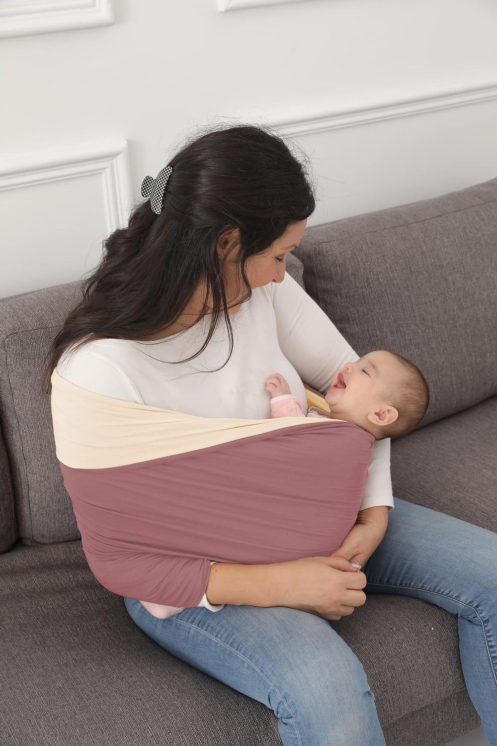Kloovete Baby Wrap Carrier with reversible design for versatile styling.