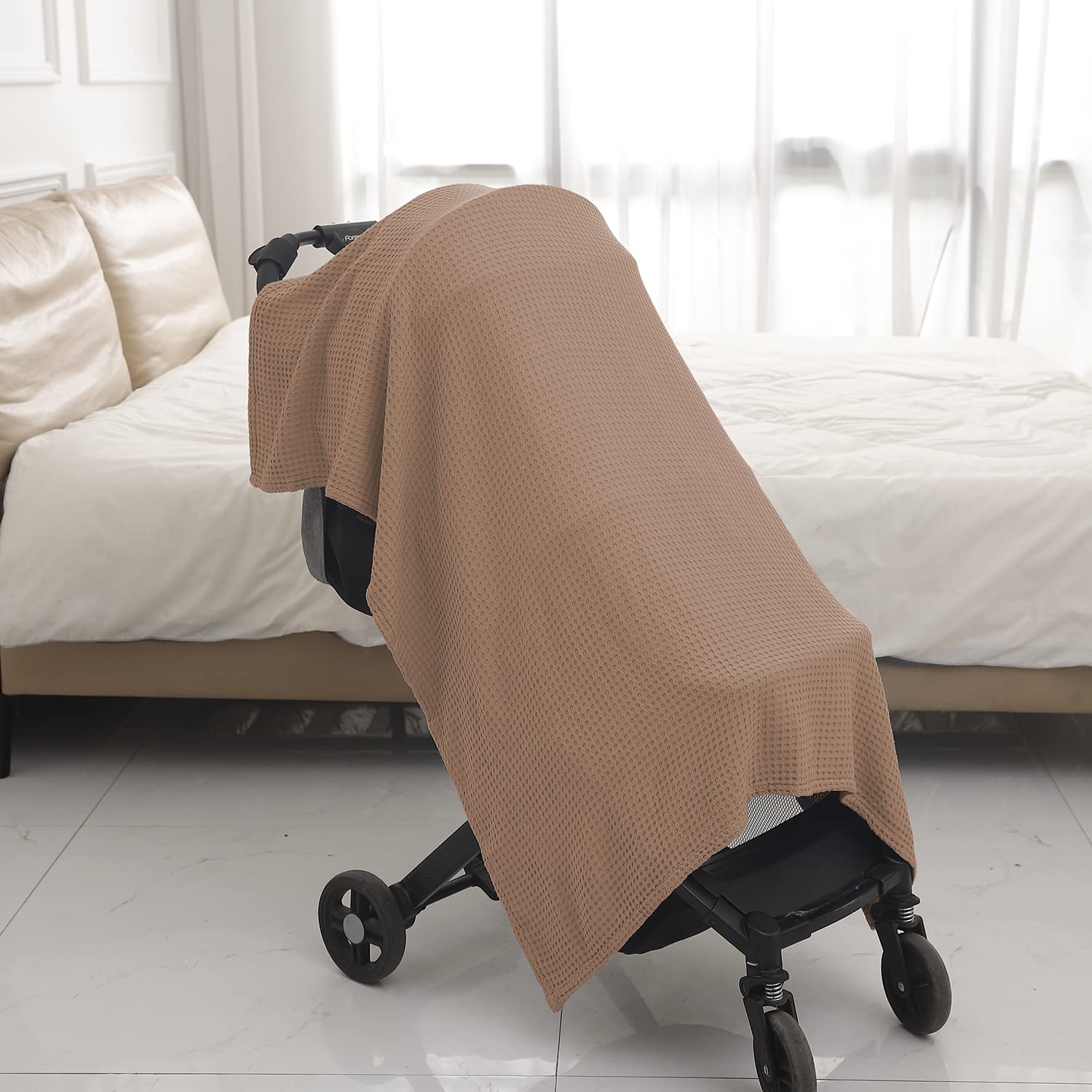 Machine-washable care keeps blanket clay color vibrant