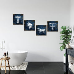 KLVOS modern navy wall art adds depth to bedrooms and offices.
