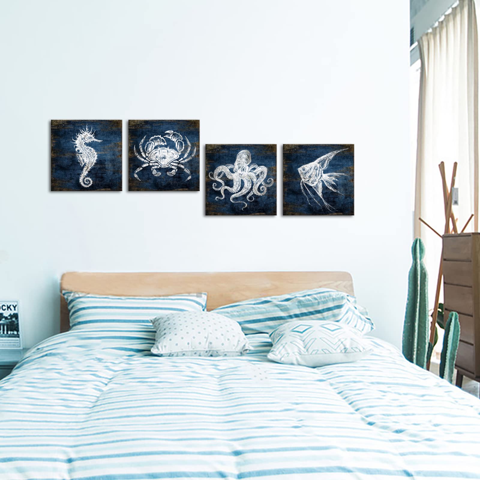 KLVOS navy blue crab art print brightens kids spaces
