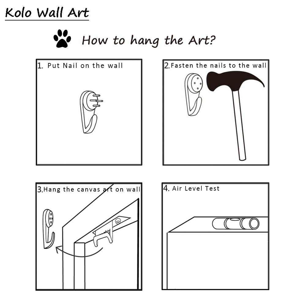 KLVOS navy blue framed canvas brings premium wall art to any space