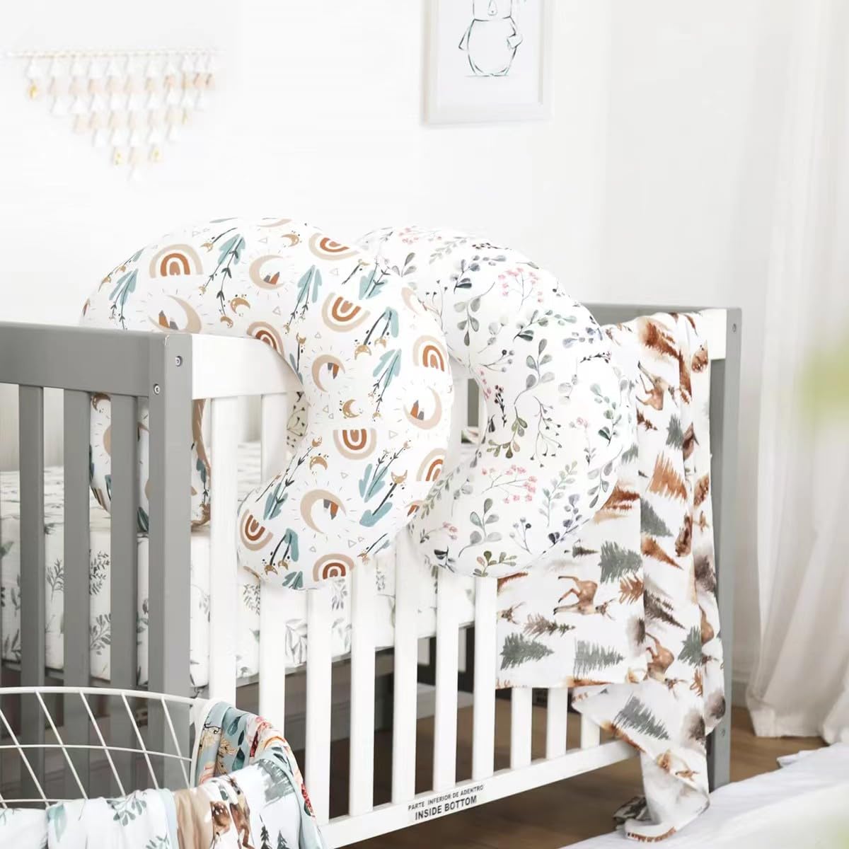 KLWJFK Nursing Pillow offers tummy time support during awake play.