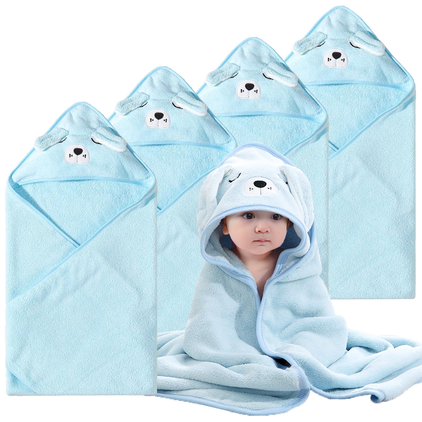 kmilro baby hooded towel coral fleece closeup shows ultra-soft fabric for newborns