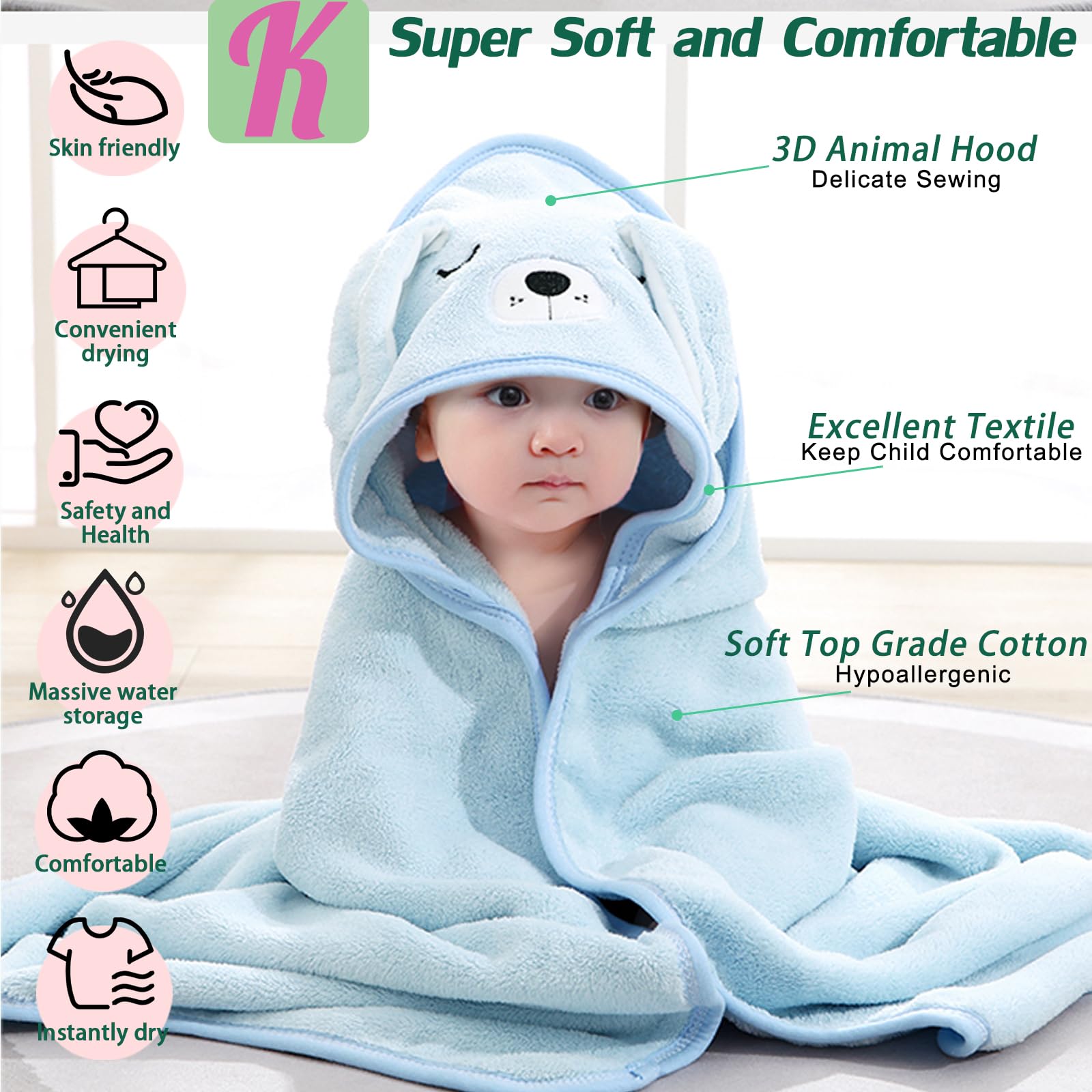 kmilro baby towel swaddle-blanket use for versatile post-bath wrap