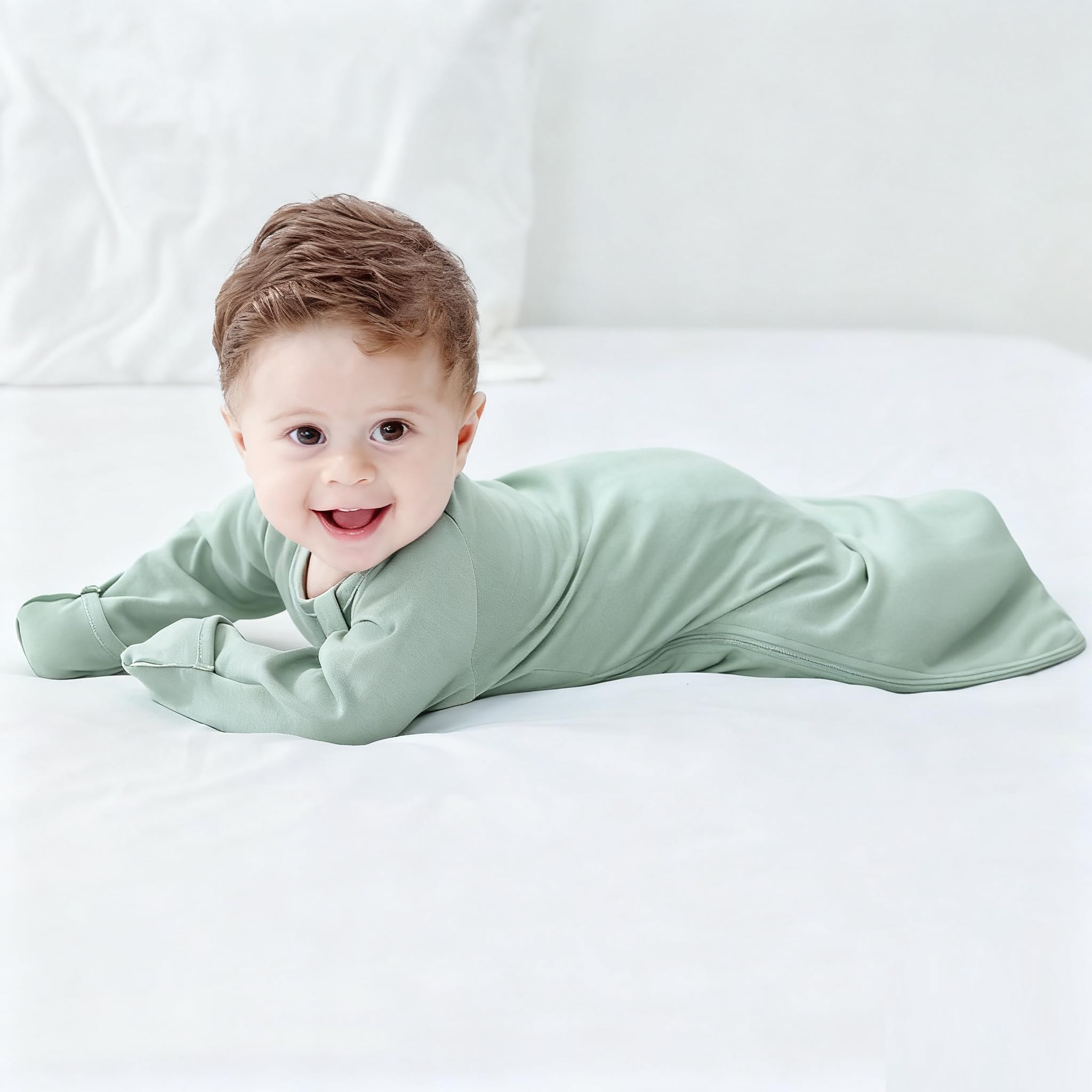 Knirose baby sleep solution promotes calm transitions from traditional swaddling.