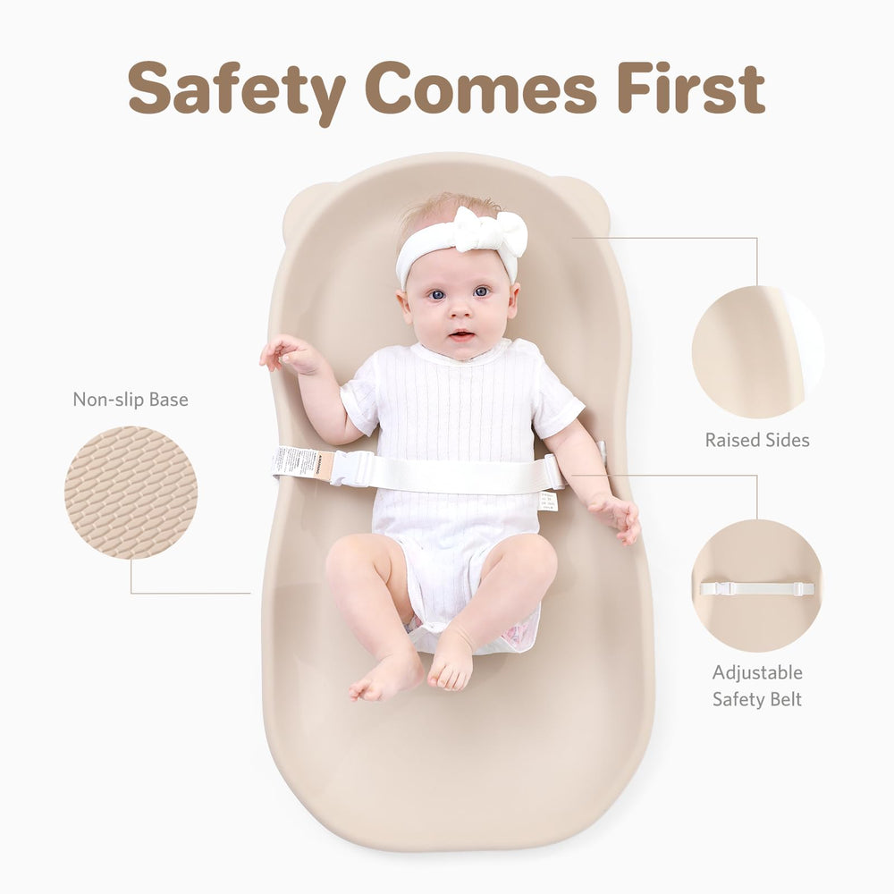 Knirose changing pad with non-slip base keeps baby secure during changes.