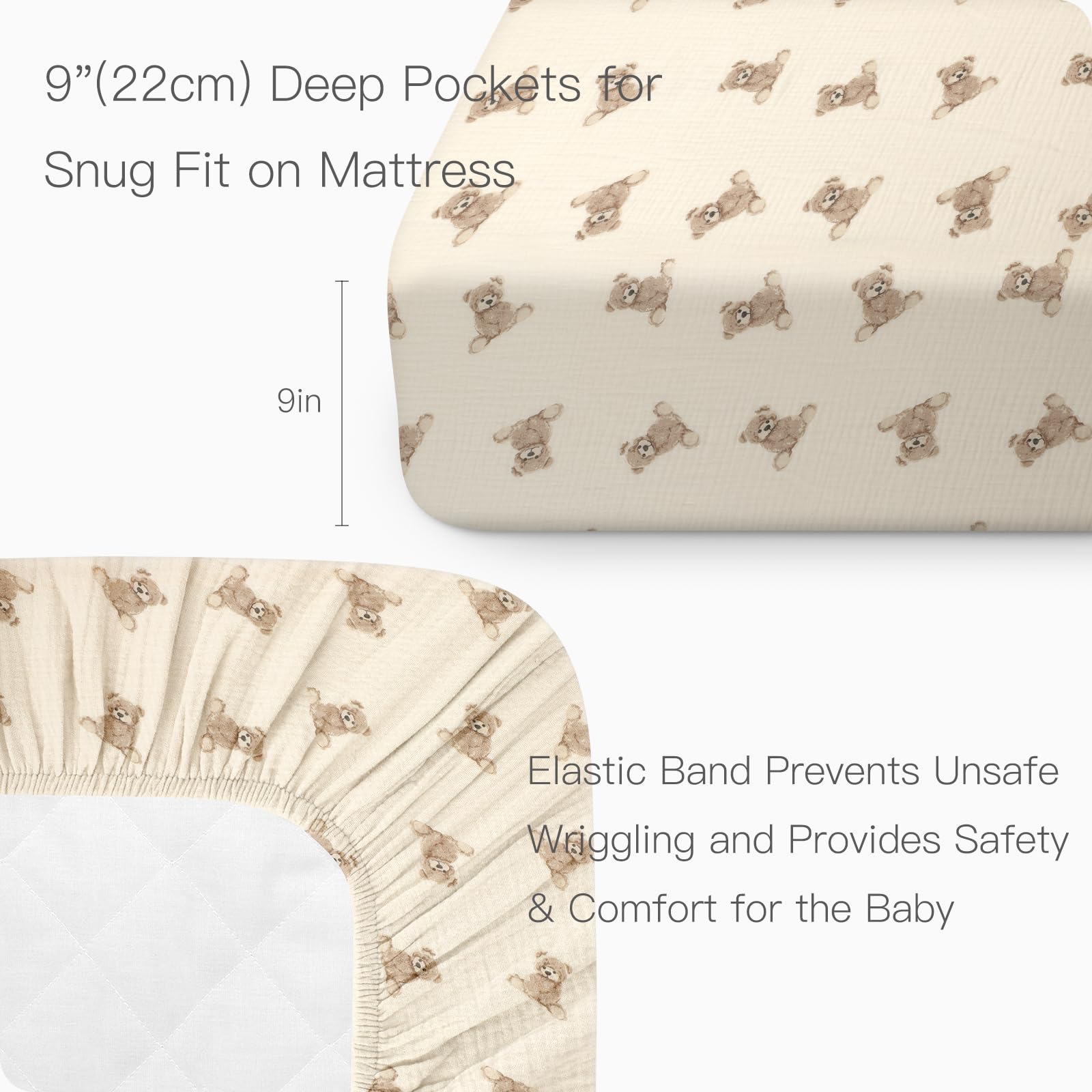 Knirose neutral boho print crib sheet adds versatile nursery decor