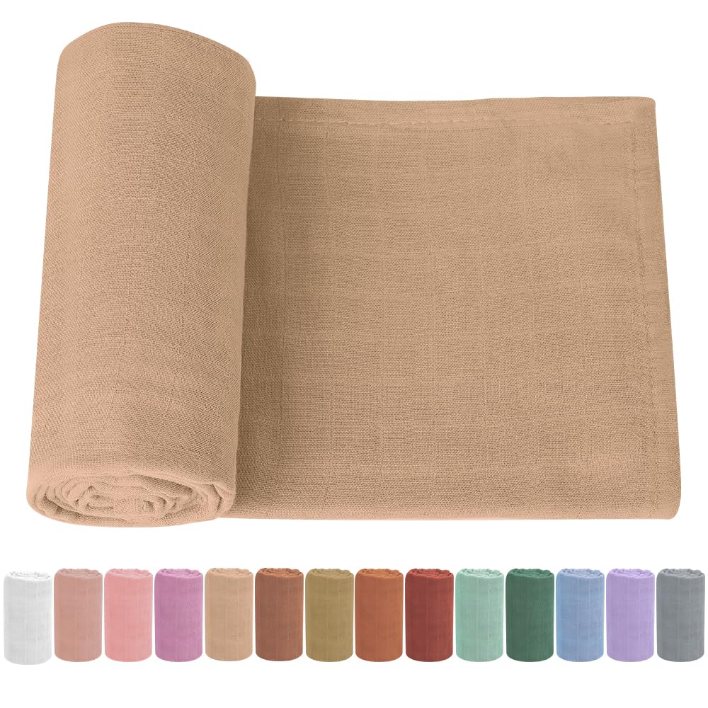 Knirose organic cotton newborn swaddle blanket in silky muslin for gentle skin.