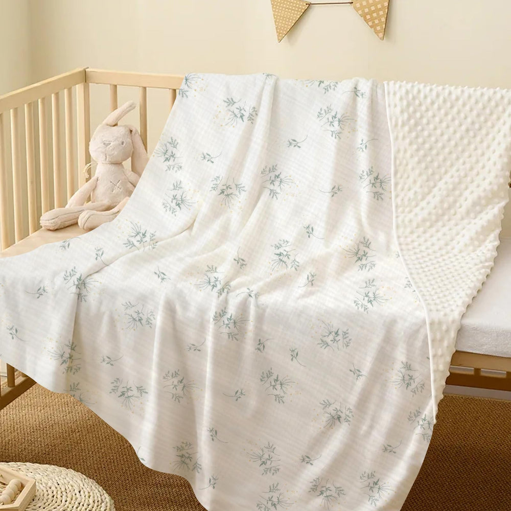 Knirose back plush dotted backing for cozy warmth.