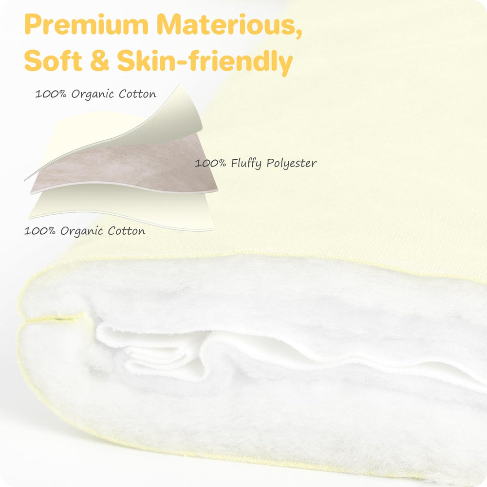 Knirose Breathable cotton fabric helps regulate temperature for comfortable naps.