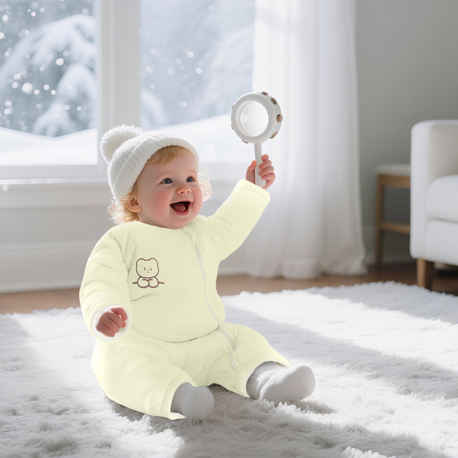 Knirose Sleep Sack leg design keeps legs warm while allowing movement.