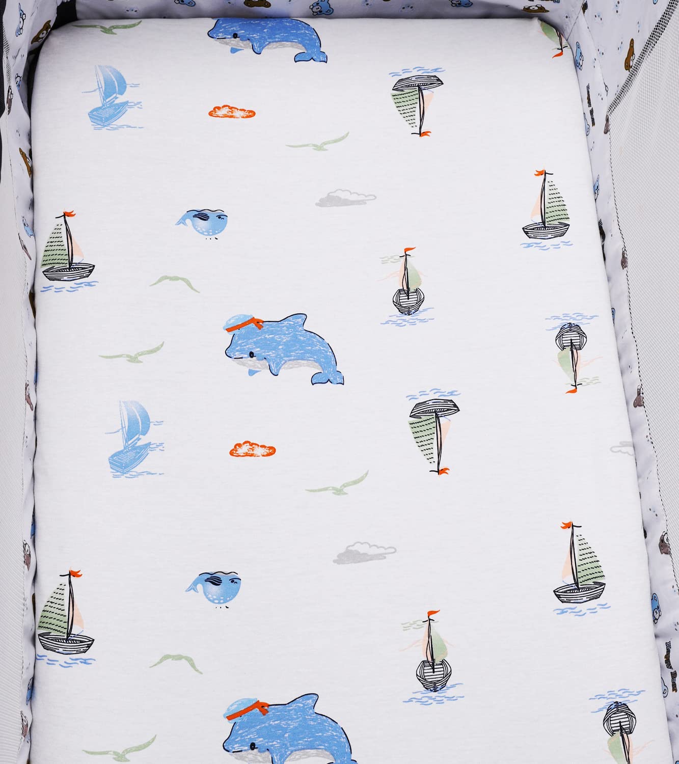 Knlpruhk jersey-knit cotton bassinet sheet with 190GSM for durable softness