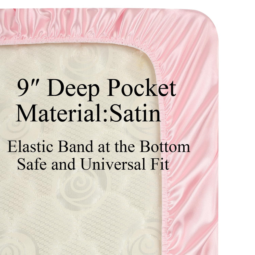 Knlpruhk silk crib sheet color options in soft pink and more.