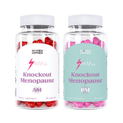 Knockout Menopause AM bottle ready for daytime energy support.