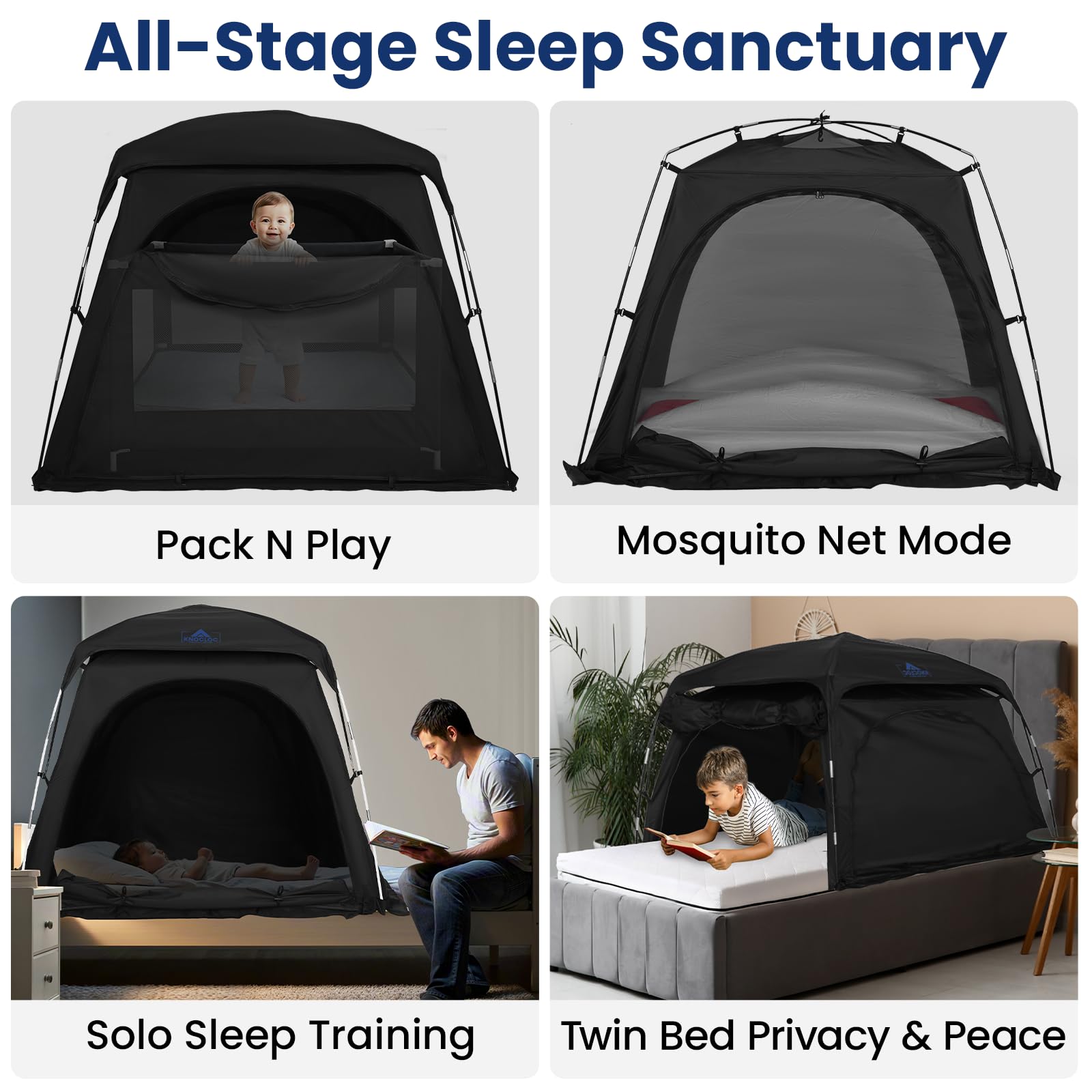 KNOCLOC blackout sleep tent baby monitor pouch for supervision