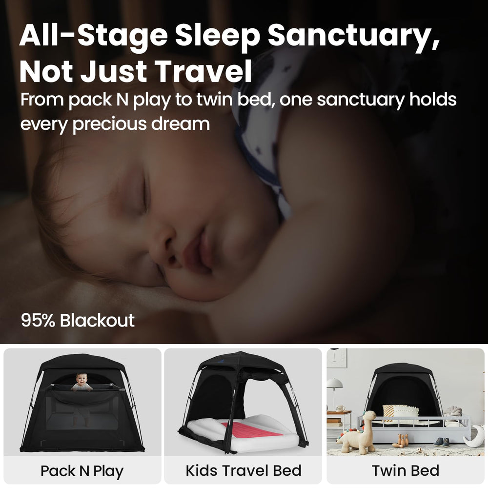 KNOCLOC blackout sleep tent with fan port for cooling access