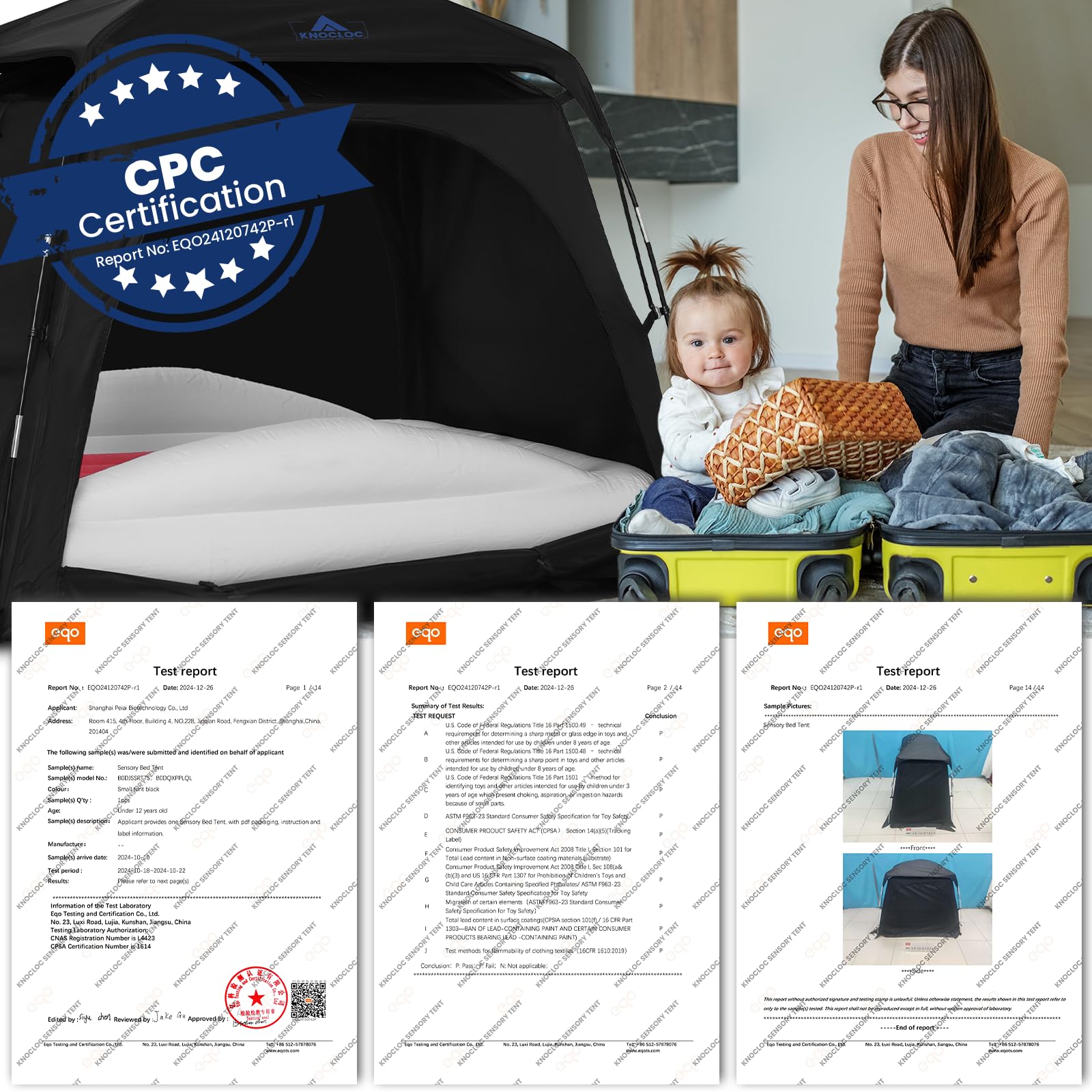 KNOCLOC blackout sleep tent standalone use in various spaces