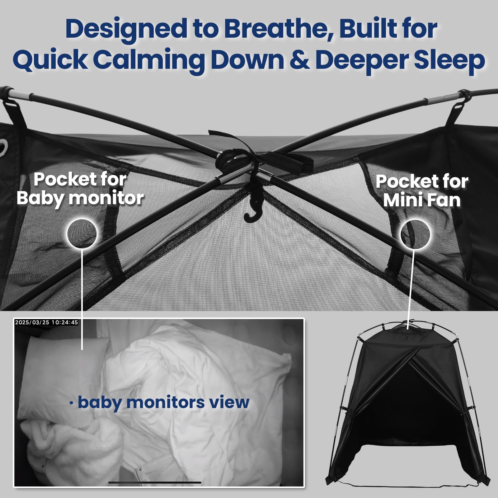 Knocloc sensory tent measures 55 inches wide for shared bedtime