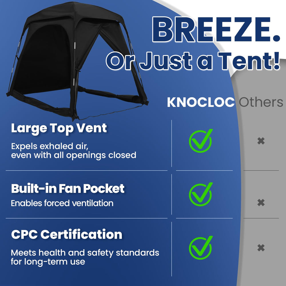 Knocloc sensory tent with breathable mesh roof improves airflow