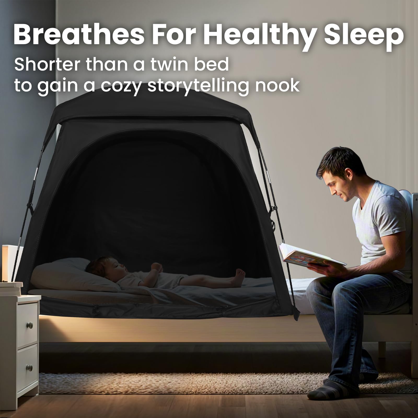 Knocloc sensory tent compatible with travel cots and air mattresses