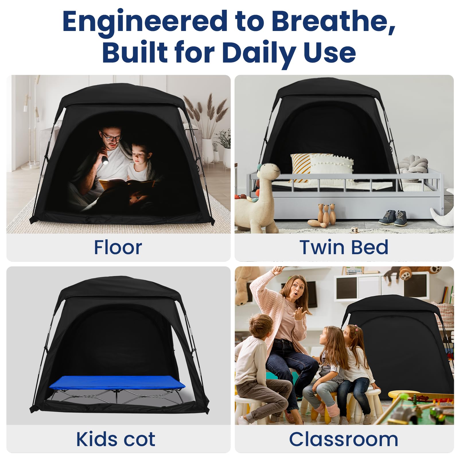 Knocloc sensory tent features three doors for easy access