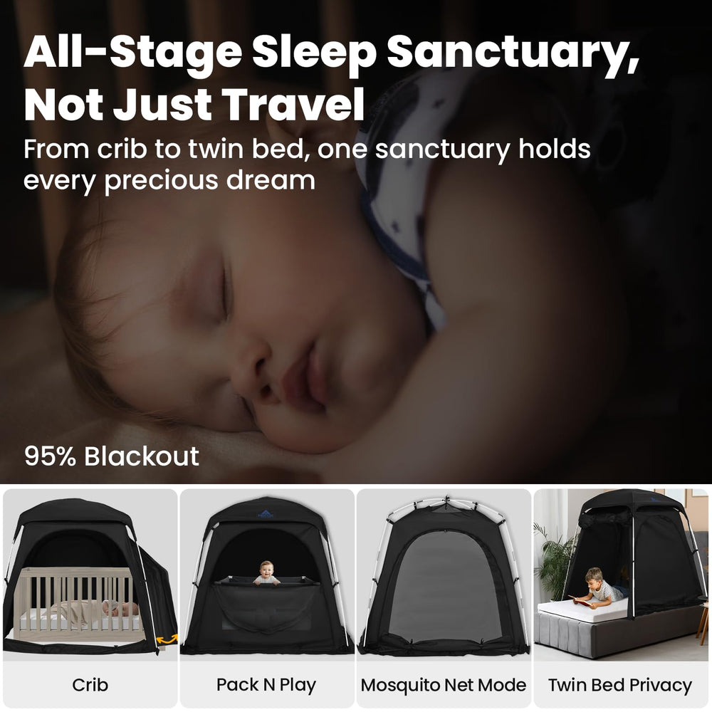 KNOCLOC Sleep Pod Hush Shade attachment reduces disruption