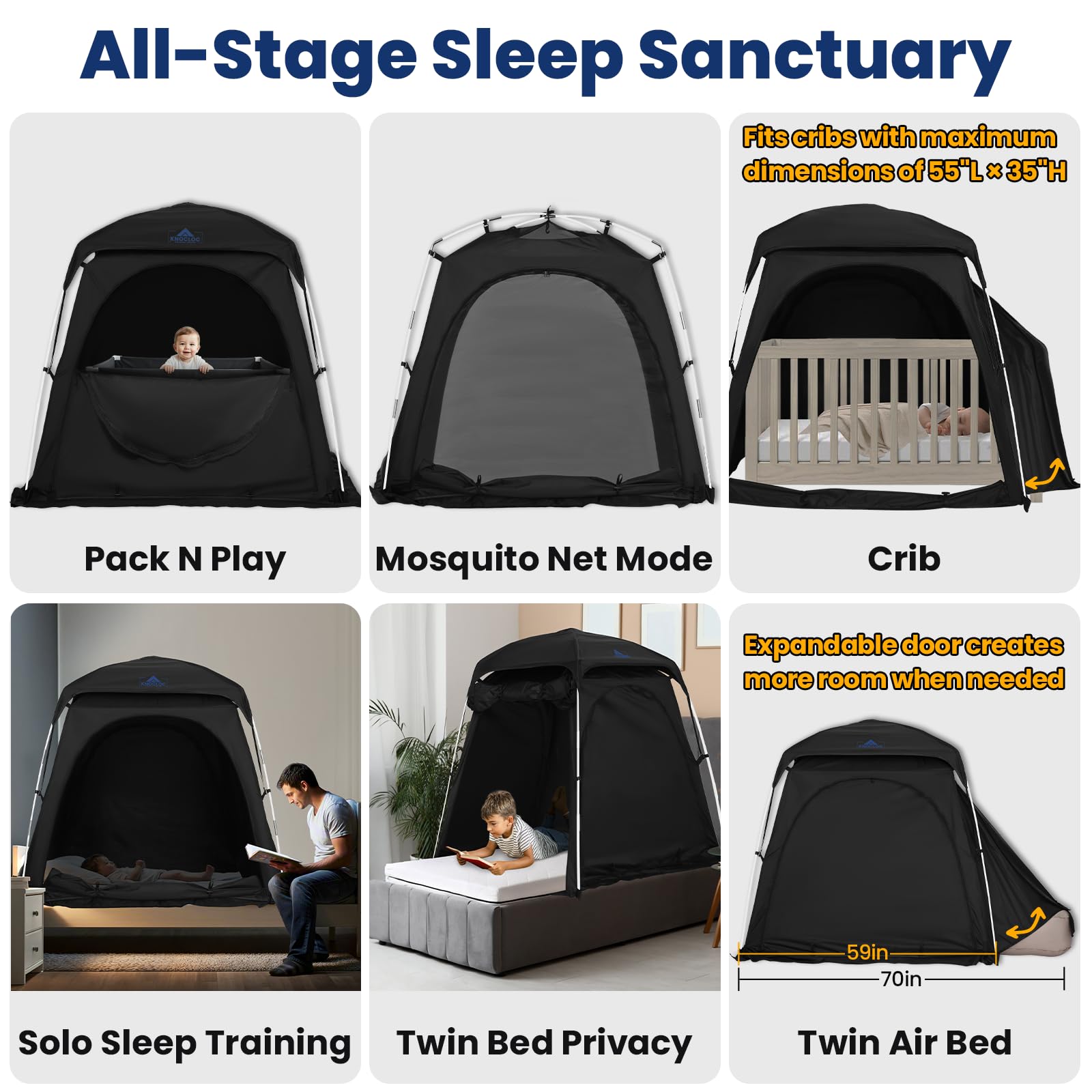KNOCLOC Sleep Pod Top Pockets keep devices organized and out of reach