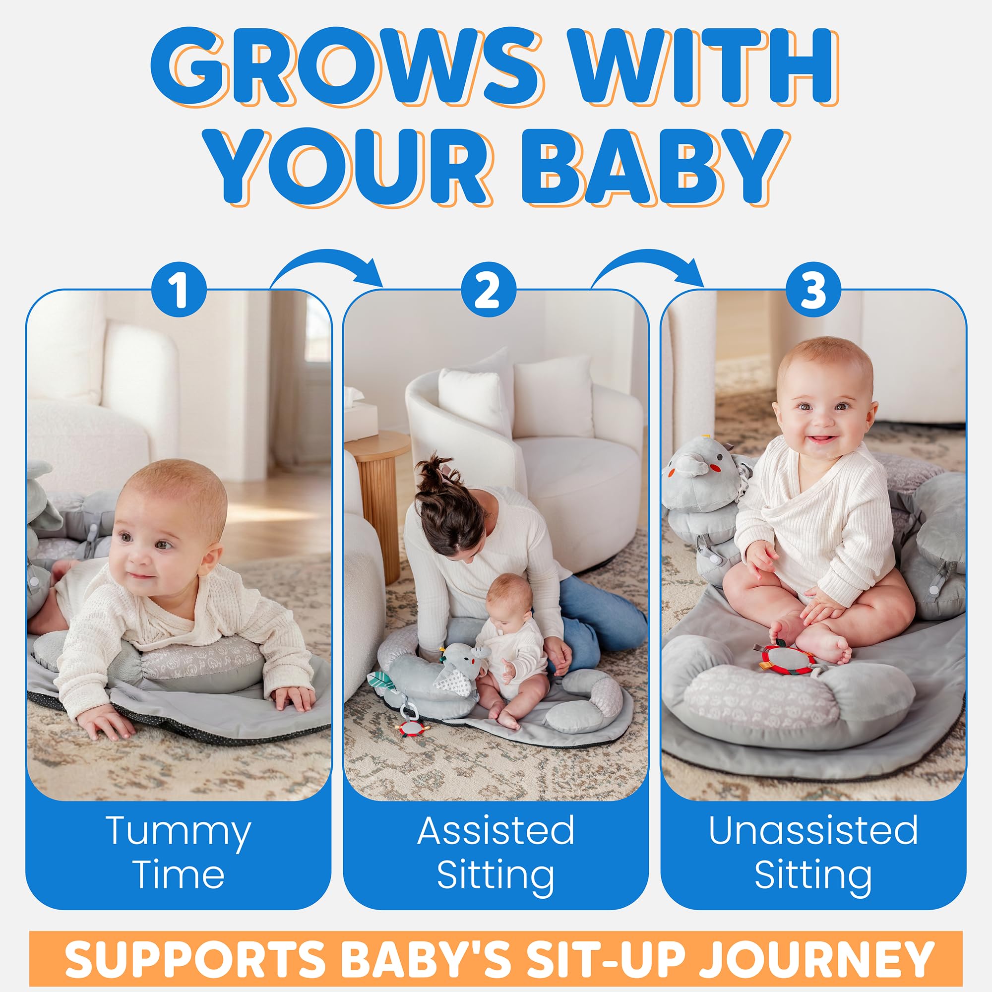 Knotly Charm infant lounger pillow setup for easy on-the-go seating