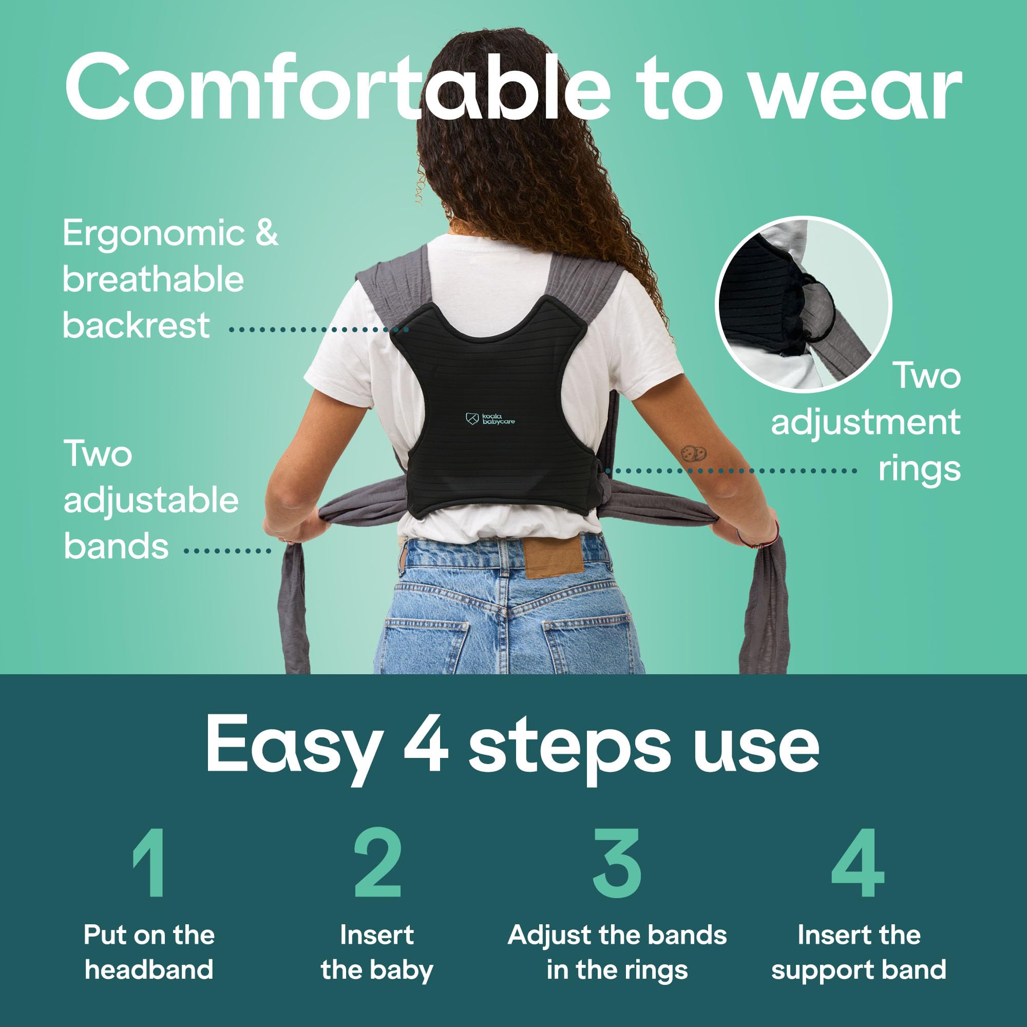 Koala Babycare newborn cradle position shows gentle ergonomic support.