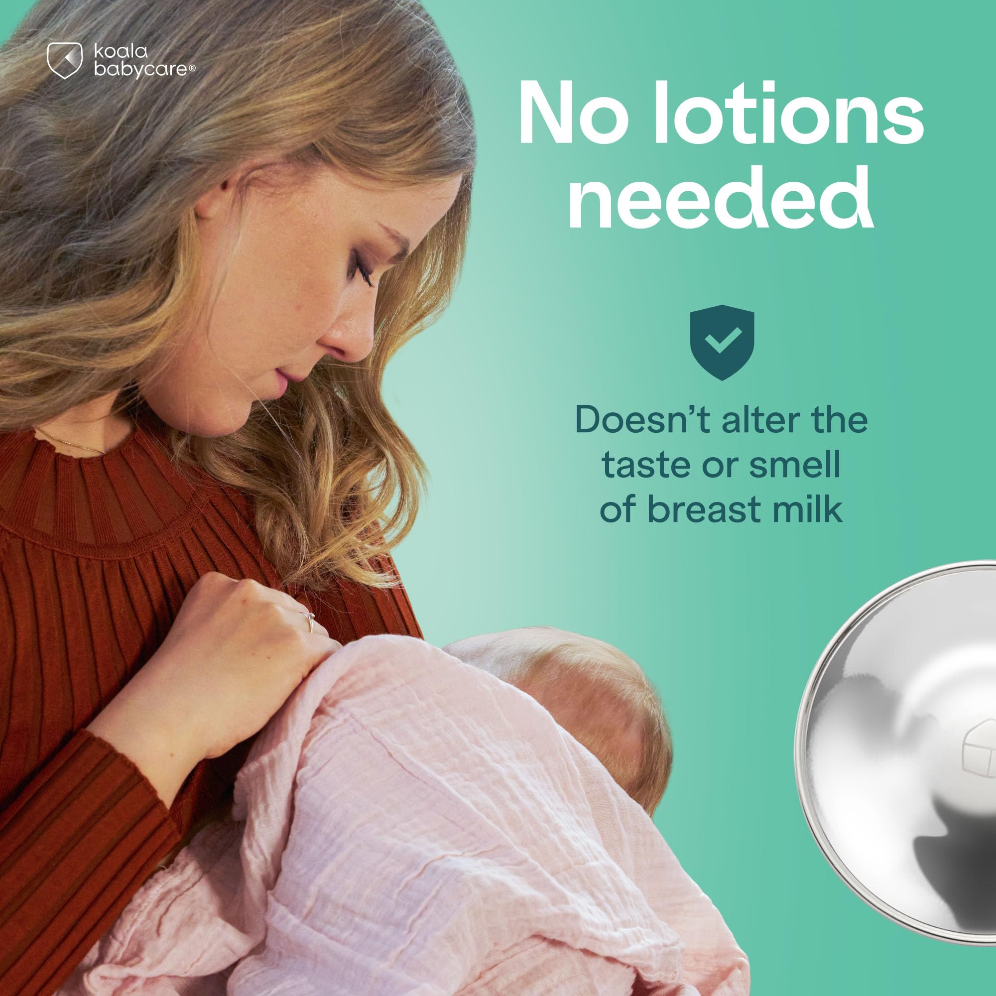 Koala Babycare cups remain invisible under clothing and shield nipples from contact.